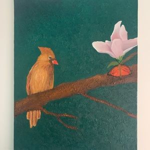 Golden Cardinal Original Oil Painting (11”x14”)